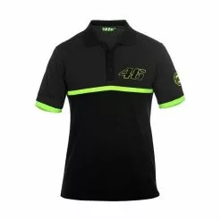 Valentino Rossi Mens Black Polo Shirt Official MotoGP Merchandise VR46