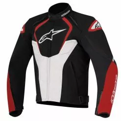 Alpinestars T-JAWS V2 Black/White/Red WP Motorbike Textile Sports Jacket Alpinestars Jackets
