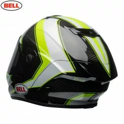 Bell Helmets Bell Street RACE STAR SECTOR White/Hi-Viz Green Carbon Flex Impact Liner Helmet 12 Bell Helmets Bell Street RACE STAR SECTOR White/Hi-Viz Green Carbon Flex Impact Liner Helmet