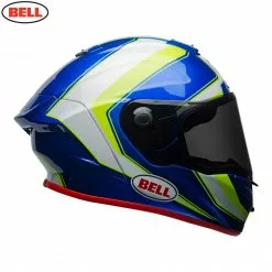 Bell Street RACE STAR SECTOR White/Green Carbon Shell Flex Impact Liner Helmet