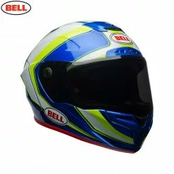 Bell Street RACE STAR SECTOR White/Green Carbon Shell Flex Impact Liner Helmet