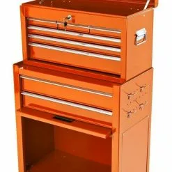 BIKETEK KTM Orange Mechanics Steel Rolling Toolbox Chest & Cabinet Set