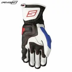 Five RFX4 Replica Adult Motorbike Leather Race Gloves KTM Orange/Yellow/Blue