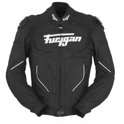 FURYGAN RAPTOR Black/White 1.4 Waterproof Leather Motorbike Sports Range Jacket Furygan Clothing