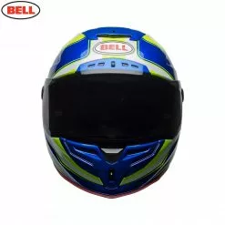 Bell Street RACE STAR SECTOR White/Green Carbon Shell Flex Impact Liner Helmet