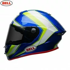 Bell Street RACE STAR SECTOR White/Green Carbon Shell Flex Impact Liner Helmet