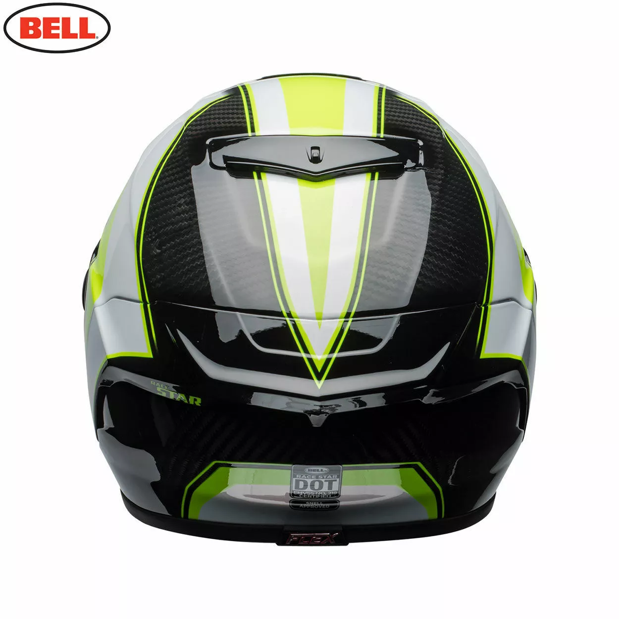 Bell Helmets Bell Street RACE STAR SECTOR White/Hi-Viz Green Carbon Flex Impact Liner Helmet 7 Bell Helmets Bell Street RACE STAR SECTOR White/Hi-Viz Green Carbon Flex Impact Liner Helmet