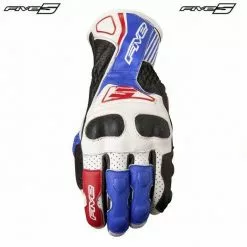 Five RFX4 Replica Adult Motorbike Leather Race Gloves KTM Orange/Yellow/Blue