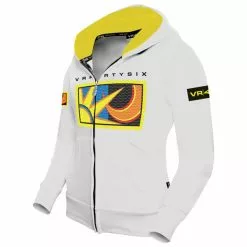 VR46 Clothing LADIES Rossi 46 White Hoody/Hoodie Official MotoGP Merchandise Lady/Women VR46