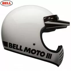 BELL Cruiser 2017 MOTO 3 Modern Classic White Motorcycle Scrambler MX Helmet