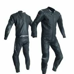 RST R-18 Black 1PC Motorbike CE Rated Leather Racing Suit Race Hump RST Clothing