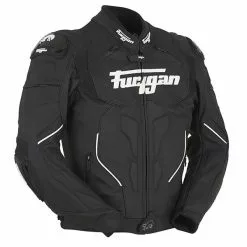 FURYGAN RAPTOR Black/White 1.4 Waterproof Leather Motorbike Sports Range Jacket Furygan Clothing