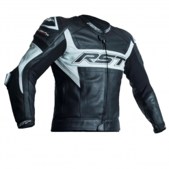 RST TRACTECH EVO R Black/White Motorcycle Sports CE Leather Race Hump Jacket RST Clothing