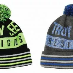 Troy Lee Designs FINISH LINE BEANIE BLACK/GREY Winter Bobble Hat Motocross MX