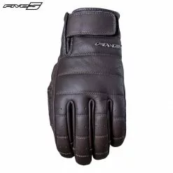 Five CALIFORNIA Brown/Black Quilted & Topstitched Leather Motorbike Gloves Five Gloves