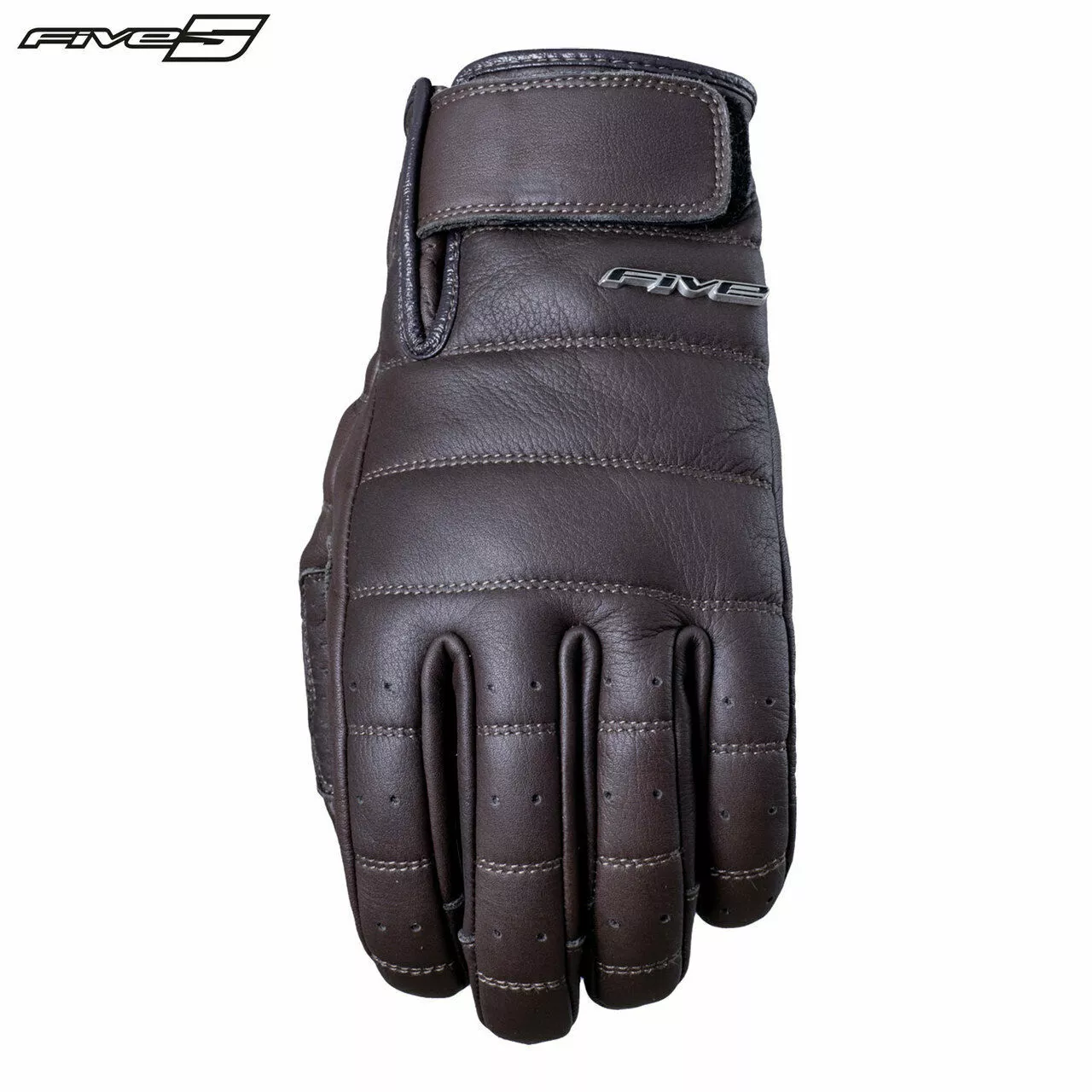 Five CALIFORNIA Brown/Black Quilted & Topstitched Leather Motorbike Gloves Five Gloves 2 Five CALIFORNIA Brown/Black Quilted & Topstitched Leather Motorbike Gloves Five Gloves