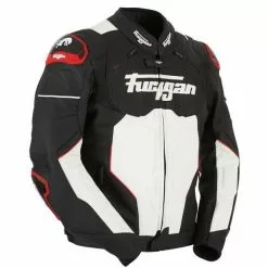 Furygan Clothing FURYGAN RAPTOR Black/White/Red Leather Motorbike Sports Jacket & Trousers CE