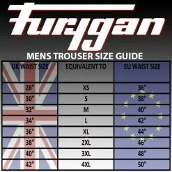 Furygan Clothing FURYGAN Motorbike Denim Aramid Abrasion Jeans 01 Black Trousers D30 Knee Armour