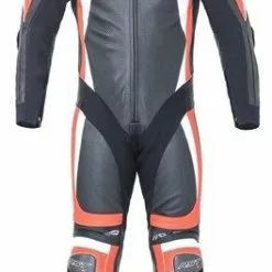 RST PRO SERIES 1840 CPXC II Black/Flo Red Leather Motorbike 1PC Racing Suit RST Clothing