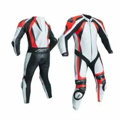 RST Clothing RST PRO SERIES 1840 CPXC II White/Flo Red Leather Motorbike 1PC Racing Suit