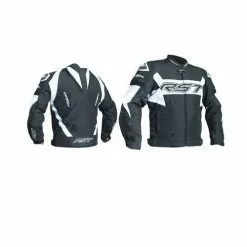 RST TRACTECH EVO R Black/White Textile Race Hump Sports Motorbike CE Jacket RST Clothing