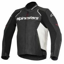 10% OFF Alpinestars DEVON Black/White Motorbike Leather Crusier/Sports Jacket
