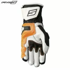 Five RFX4 Replica Adult Motorbike Leather Race Gloves KTM Orange/Yellow/Blue