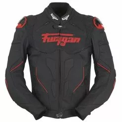 FURYGAN RAPTOR Black/Ducati Red Waterproof Leather Motorbike Sports Jacket