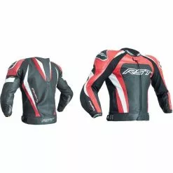 RST Clothing RST TRACTECH EVO 3 Red/Black/White Motorcycle CE Leather Jacket/Trousers 2PC