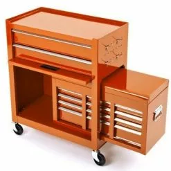 BIKETEK KTM Orange Mechanics Steel Rolling Toolbox Chest & Cabinet Set 9 BIKETEK KTM Orange Mechanics Steel Rolling Toolbox Chest & Cabinet Set