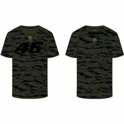 Valentino Rossi MONSTER CAMP Mens Camu T-Shirt MotoGP Merchandise VR46 VR46 Clothing