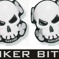 Oxford Skull White Motorbike Knee Sliders For Leathers