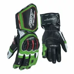 RST Clothing RST TRACTECH EVO Kawasaki Green Motorbike CE Leather Sports Gloves