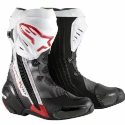 Alpinestars Boots Alpinestars SUPERTECH R Black/White/Red Motorbike Racing Performance Boots