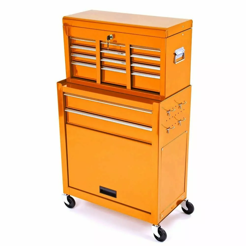BIKETEK KTM Orange Mechanics Steel Rolling Toolbox Chest & Cabinet Set 1 BIKETEK KTM Orange Mechanics Steel Rolling Toolbox Chest & Cabinet Set