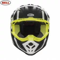 Bell Helmets BELL MX Moto-9 Mips District Matte White/Black/Green Light Motocross Helmet