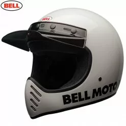 BELL Cruiser 2017 MOTO 3 Modern Classic White Motorcycle Scrambler MX Helmet