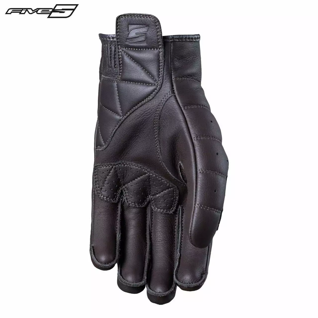 Five CALIFORNIA Brown/Black Quilted & Topstitched Leather Motorbike Gloves Five Gloves 4 Five CALIFORNIA Brown/Black Quilted & Topstitched Leather Motorbike Gloves Five Gloves