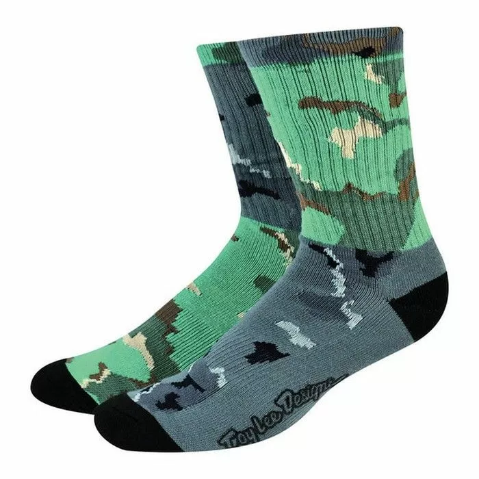 Troy Lee Designs MIXED CAMO CREW SOCKS GREEN/GREY Motocross MX Motorbikes 1 Troy Lee Designs MIXED CAMO CREW SOCKS GREEN/GREY Motocross MX Motorbikes