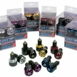 Oxford Products SILVER Pair Oxford Carbends/Carbon Motorbike Bar Ends